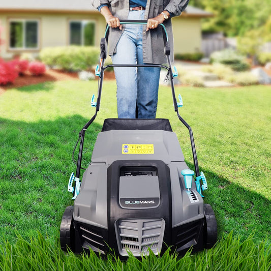 2000W Electric Lawn Scarifier and Aerator with 40cm Working Width and 55L Collection Box