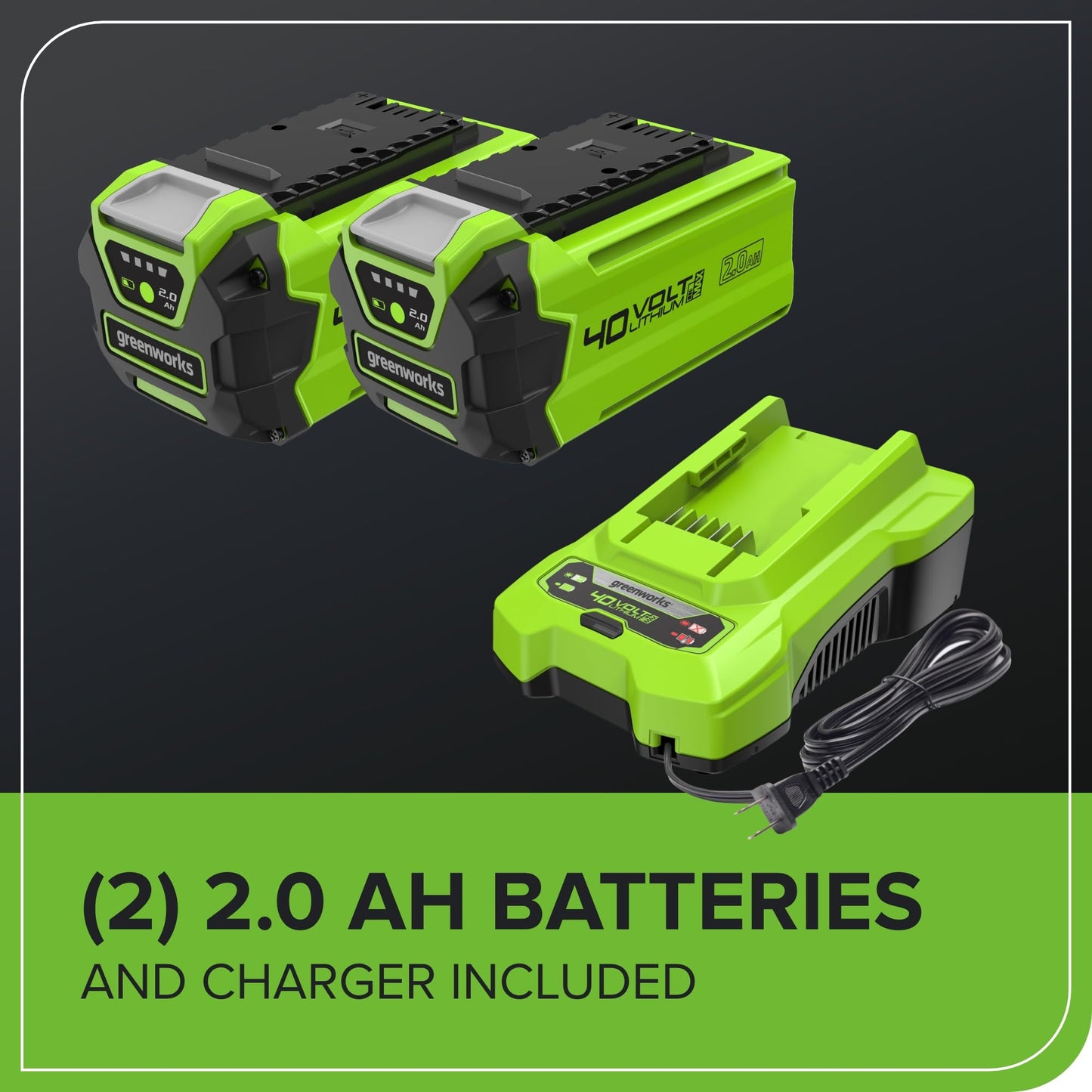 40V Cordless Lawn Mower 35cm Cutting Width with 40L Collection Bag, 2 Batteries & Charger