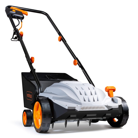 1500W Electric Lawn Scarifier and Aerator 2-in-1 with 30L Collection Box, 32cm Working Width, 4 Depth Settings
