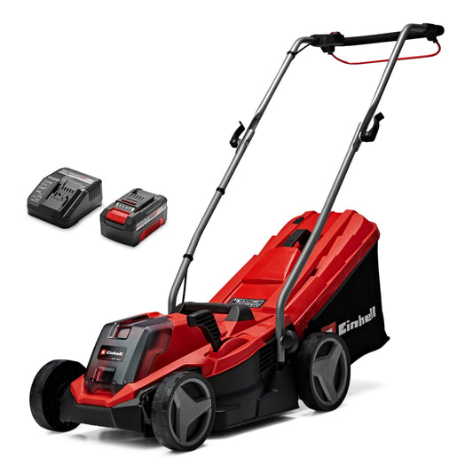 18V Cordless Lawn Mower with Battery and Charger, 33cm Cutting Width, Brushless Motor, 30L Grass Box