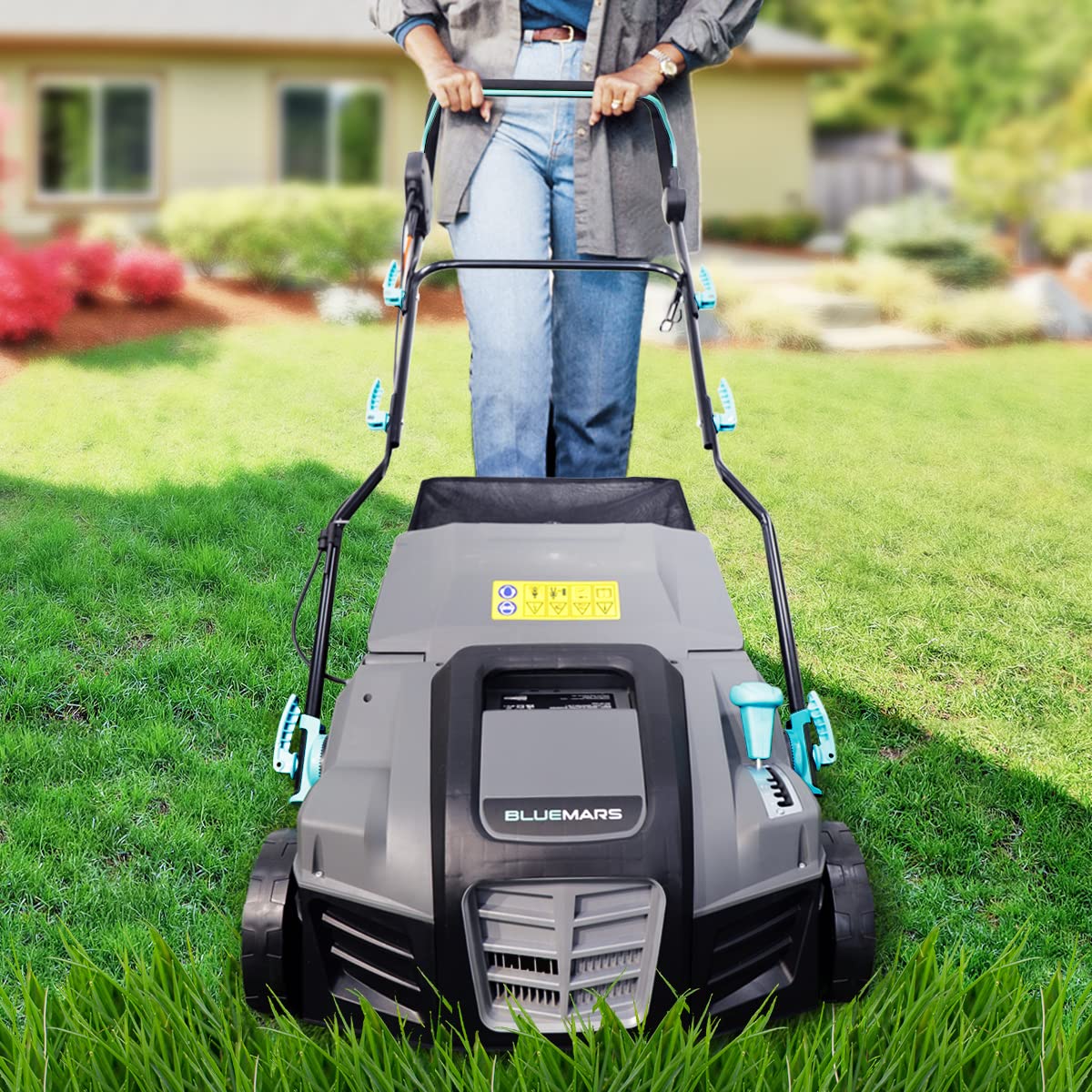 2000W Electric Lawn Scarifier and Aerator with 40cm Working Width and 55L Collection Box